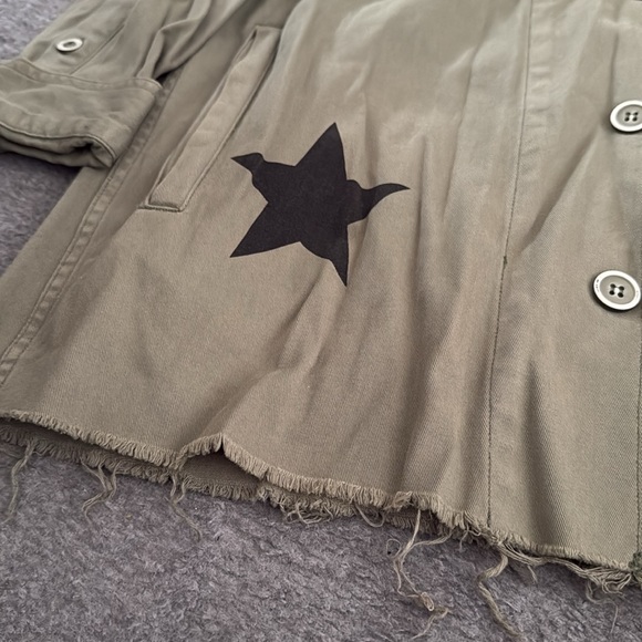 Olive Star Print Jacket - Picture 3 of 3